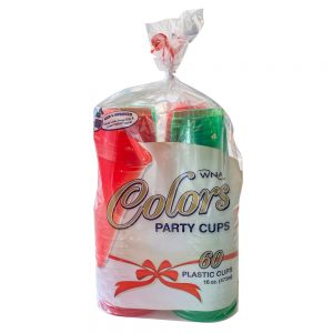Red & Green Plastic Cups | Packaged