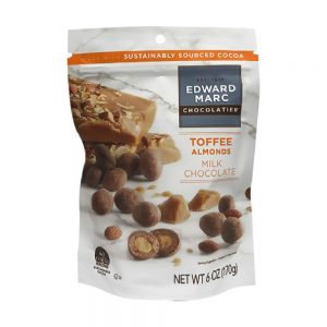 Edward Marc Toffee Almonds with Milk Chocolate | Packaged