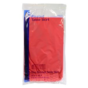 Table Skirt, Plastic, Apple Red, 29"x14' | Packaged