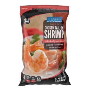 Cooked Tail-On Shrimp | Packaged