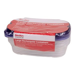 Large Rectangular Containers with Lids | Packaged