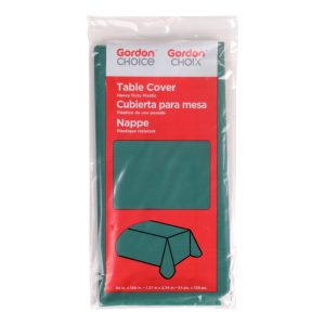Hunter Green Plastic Table Cover | Packaged