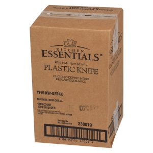 White Plastic Knives | Corrugated Box