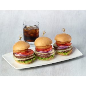 2 oz. Beef Patty, 80/20 Blend, IQF | Styled