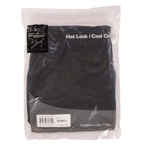Large Black Chef Pants | Packaged