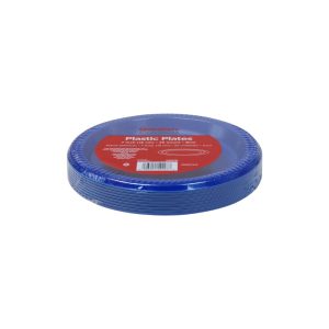 7" Blue Plastic Plate | Packaged