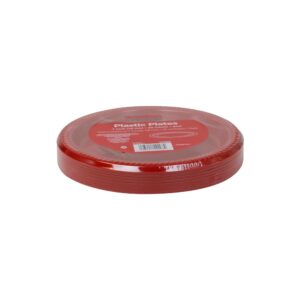 7" Red Plastic Plate | Packaged