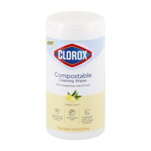 Compostable Lemon Scented Cleaning Wipes | Packaged