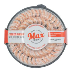 Cooked Shrimp Ring with Cocktail Sauce | Packaged