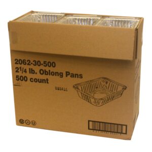 8x5.5" Oblong Foil Container | Packaged