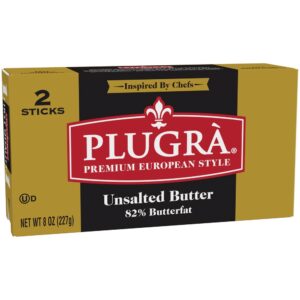 Sun Glow Unsalted European Style Butter Blend, 1 Pound per Brick