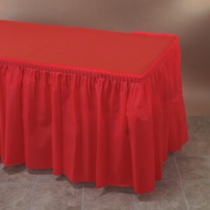 Table Skirt, Plastic, Apple Red, 29″x14′ | Styled